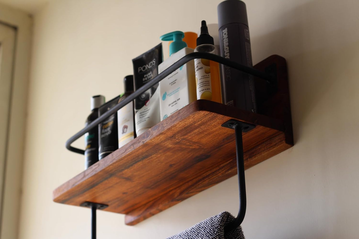 Multipurpose Wooden Wall Rack - Acacia Wood Wall Shelf