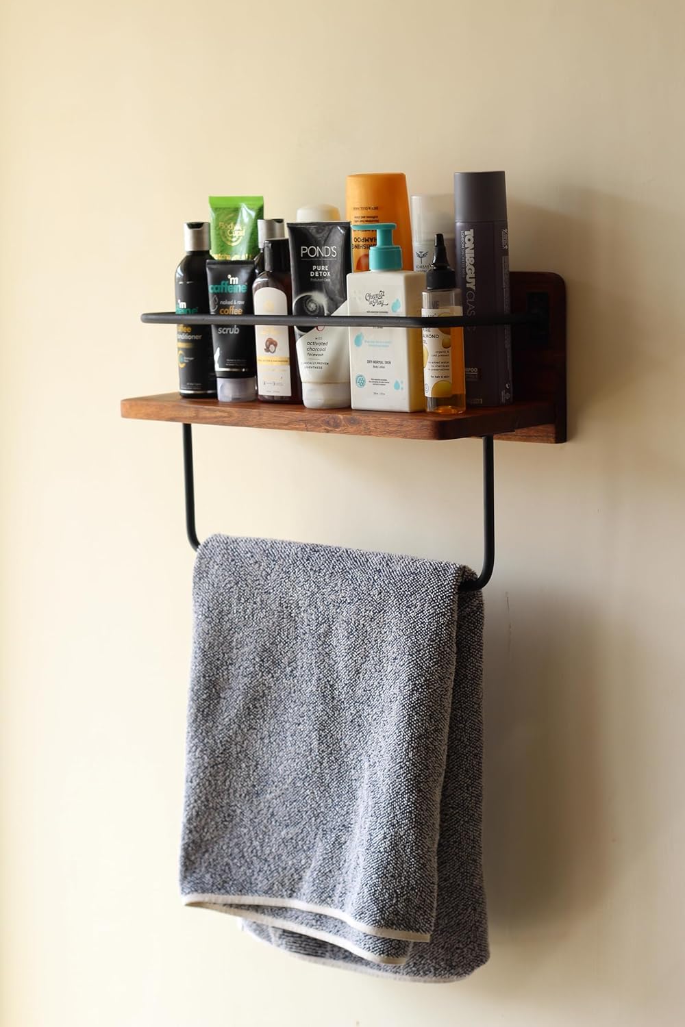 Multipurpose Wooden Wall Rack - Acacia Wood Wall Shelf