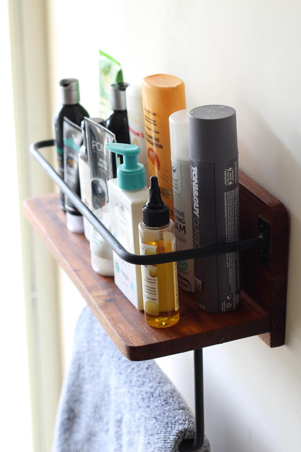 Multipurpose Wooden Wall Rack - Acacia Wood Wall Shelf