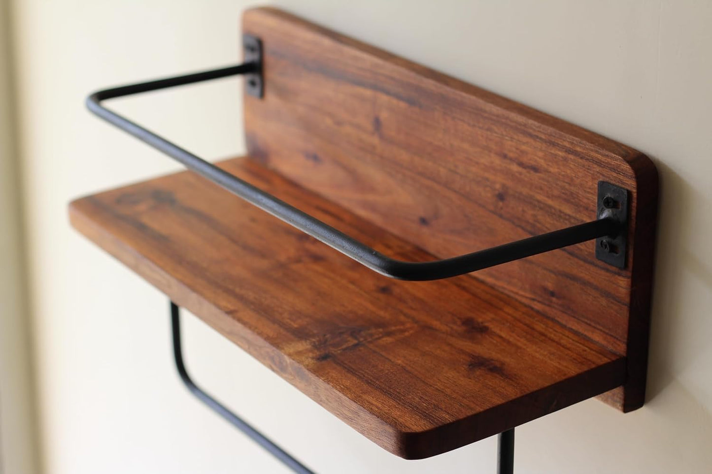 Multipurpose Wooden Wall Rack - Acacia Wood Wall Shelf