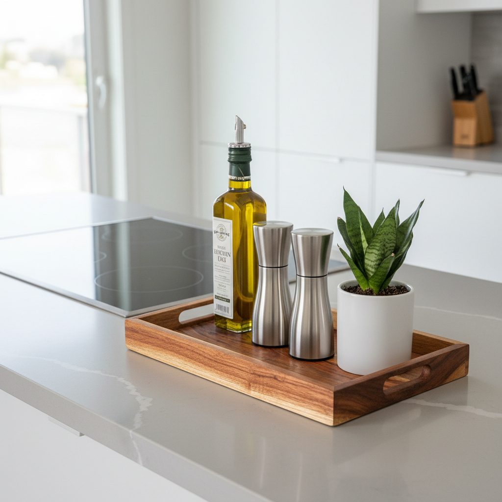 Acacia Wood Serving Tray | Natural Wood Finish 16 * 10 * 2.5 inch