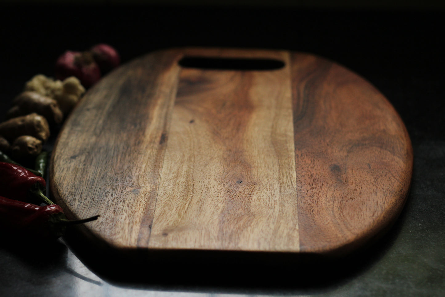 Wood Chop Acacia Wood Cutting Board – Food-Safe, Reversible & Compact for Everyday Use

