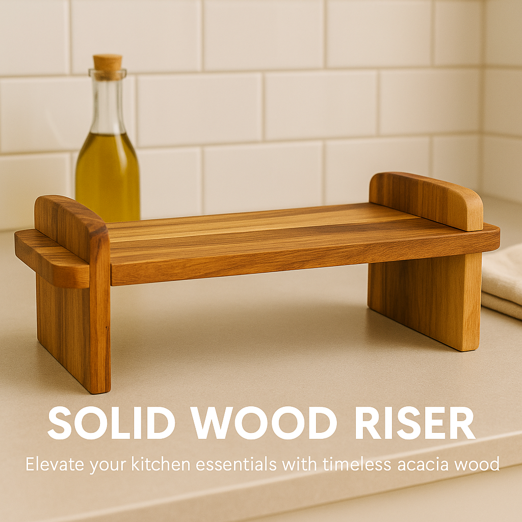 Collapsible Acacia Wood Riser – Multi-Use Platter for Kitchen & Dining