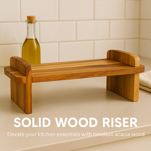 Collapsible Acacia Wood Riser – Multi-Use Platter for Kitchen & Dining