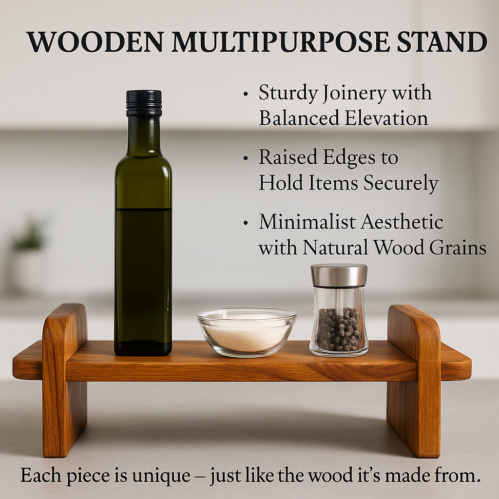 Collapsible Acacia Wood Riser – Multi-Use Platter for Kitchen & Dining