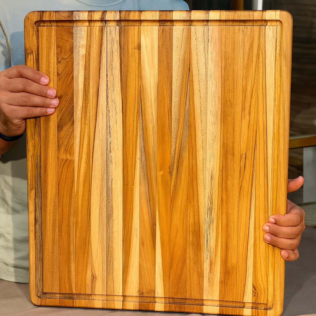 Edge Grain Teak Wood Cutting Board 18 x 26 x 1.5 Inch