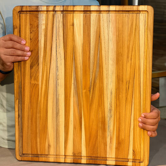 Edge Grain Teak Wood Cutting Board 18 x 26 x 1.5 Inch