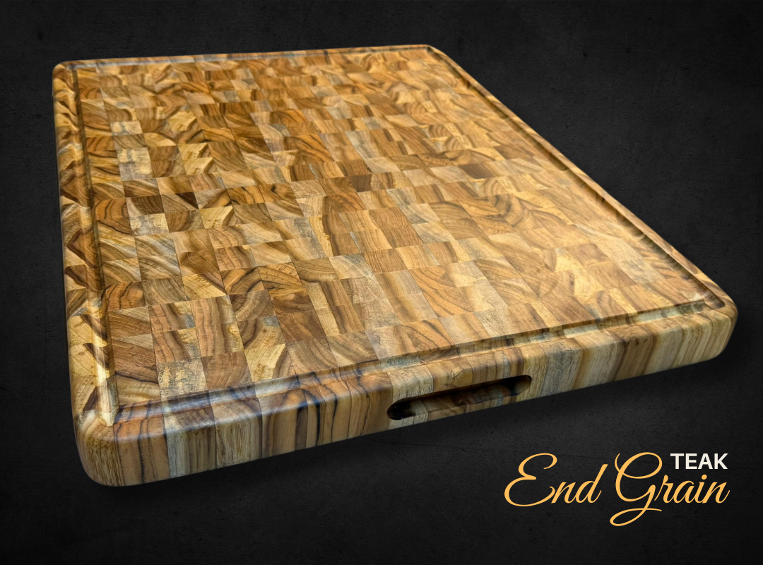 Close-up of a personalized kitchen board with laser-engraved text, highlighting clean craftsmanship.