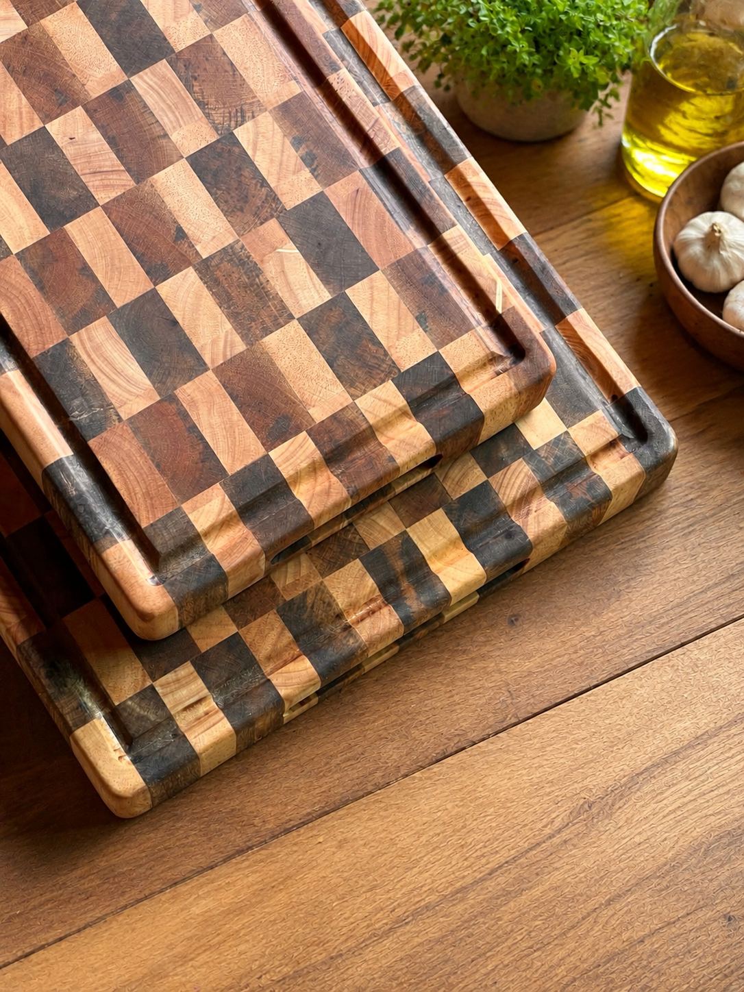 Checkered End Grain Cutting Board