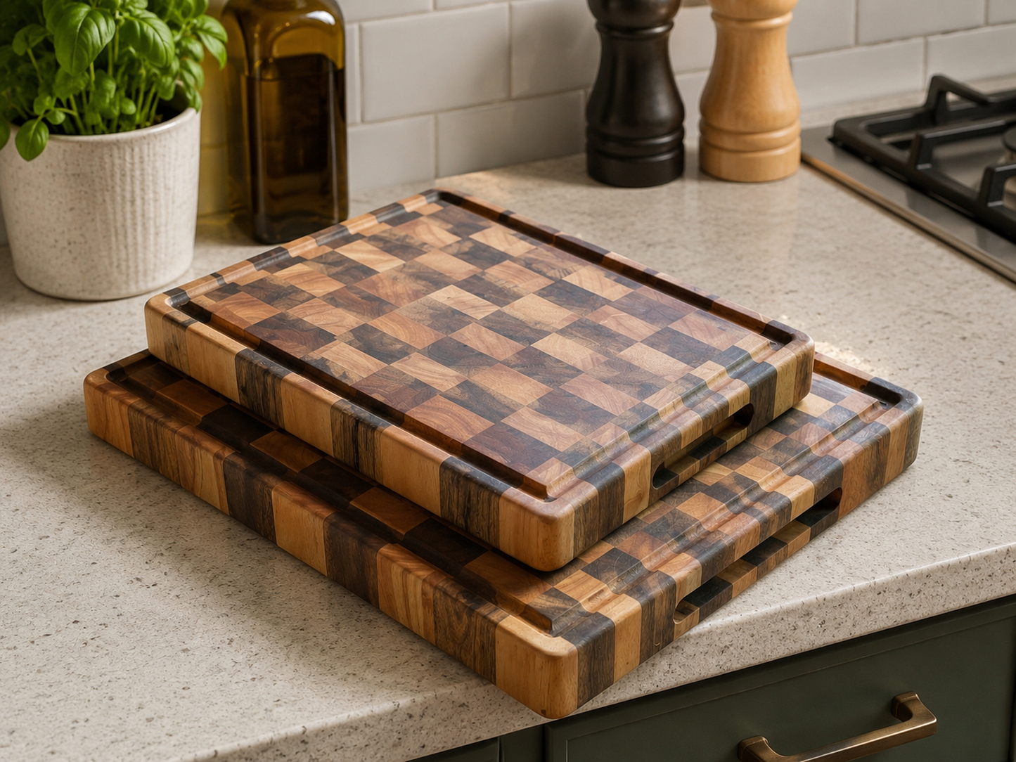 Checkered End Grain Cutting Board