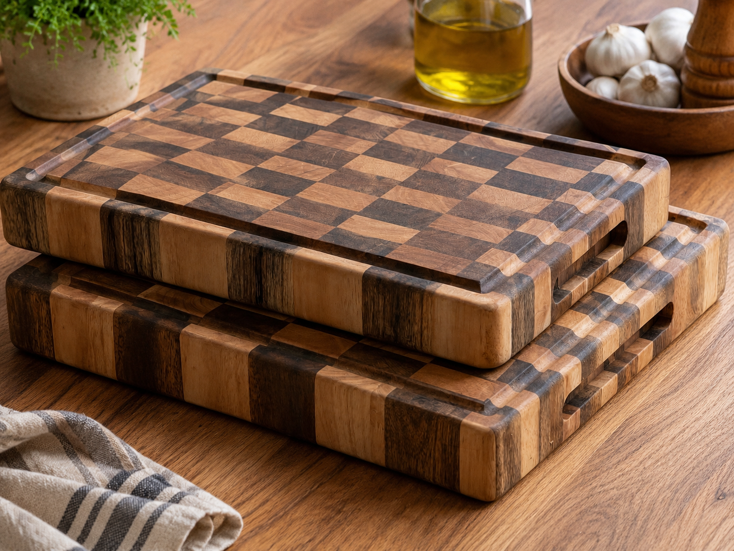 Checkered End Grain Cutting Board