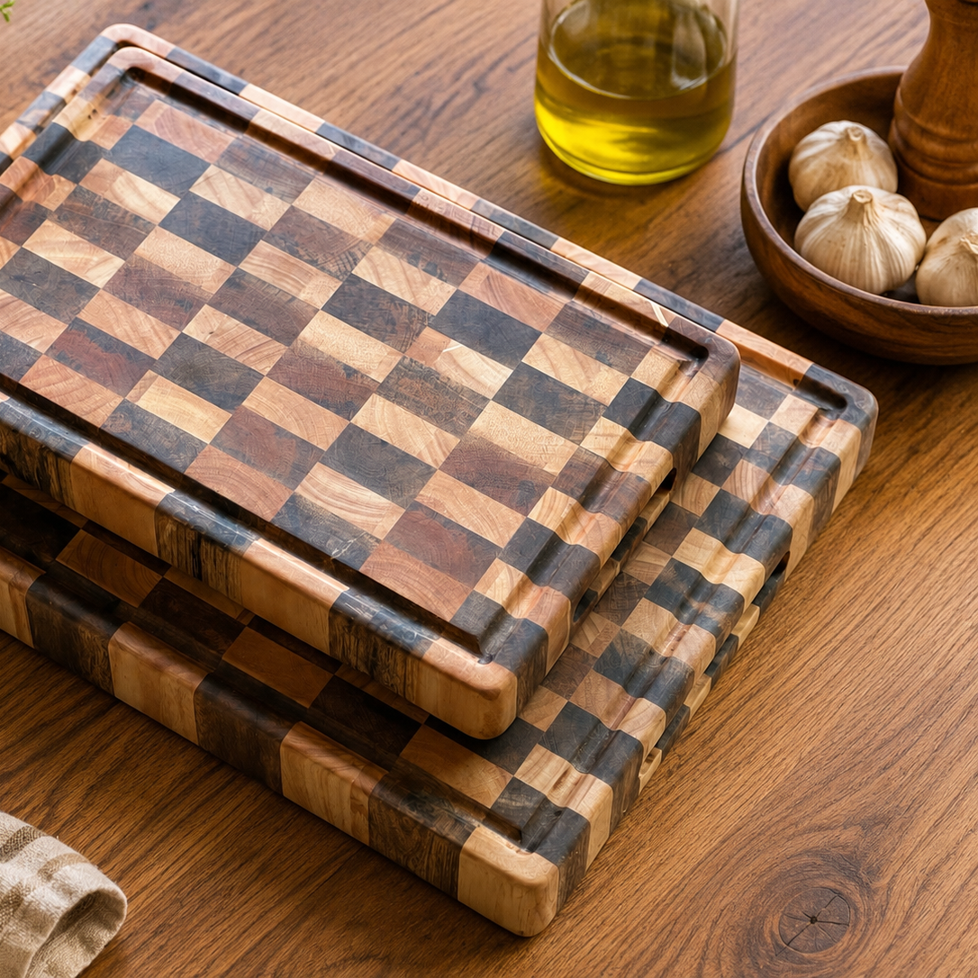 Checkered End Grain Cutting Board