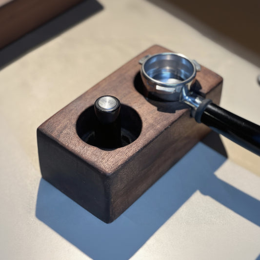 Coffee Portafilter Holder and Tamping Station  - 2 Holder