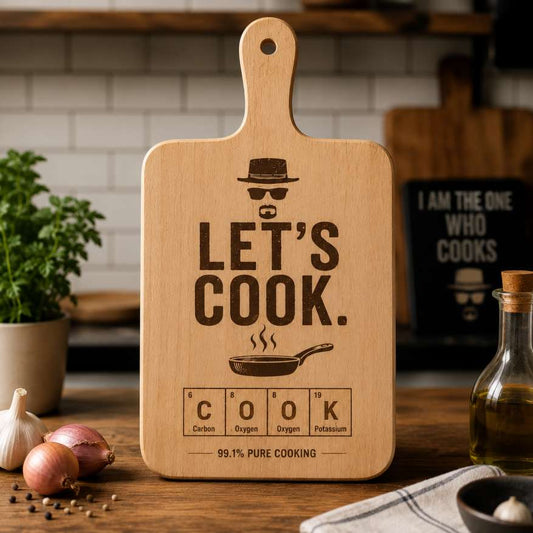 Malaysian Wood Cutting Board – Let's Cook -  Size 16 x 8 x 0.5 Inch