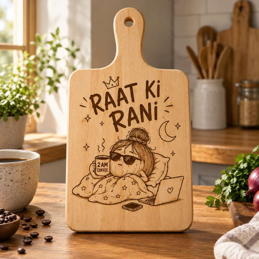 Malaysian Wood Cutting Board – Raat Ki Rani -  Size 16 x 8 x 0.5 Inch