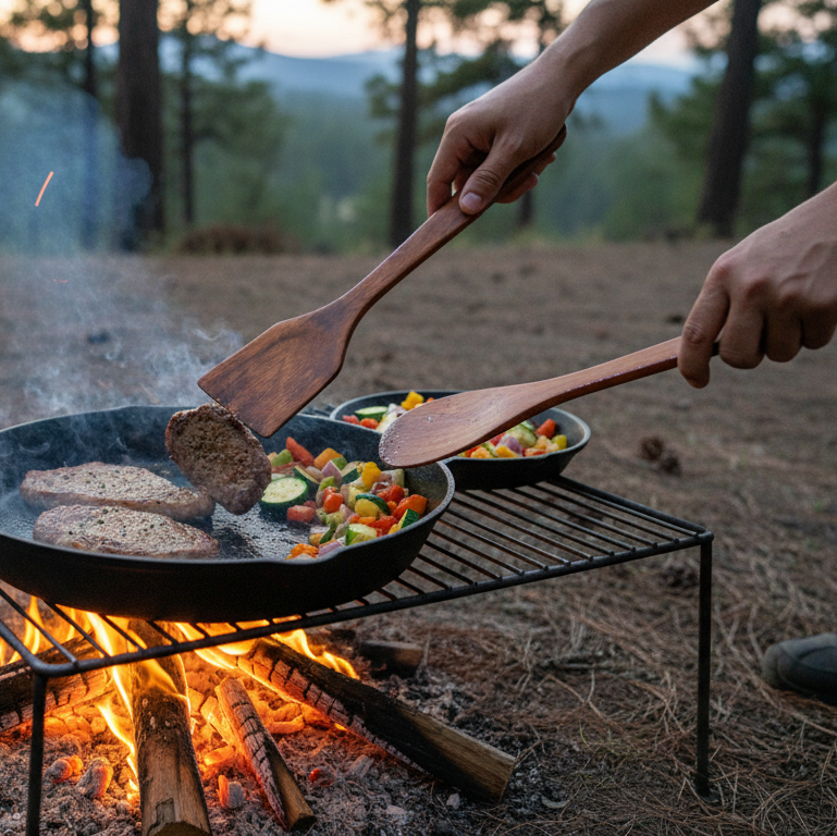 Wooden Spatula & Turner Set – Handcrafted Cooking Spoons