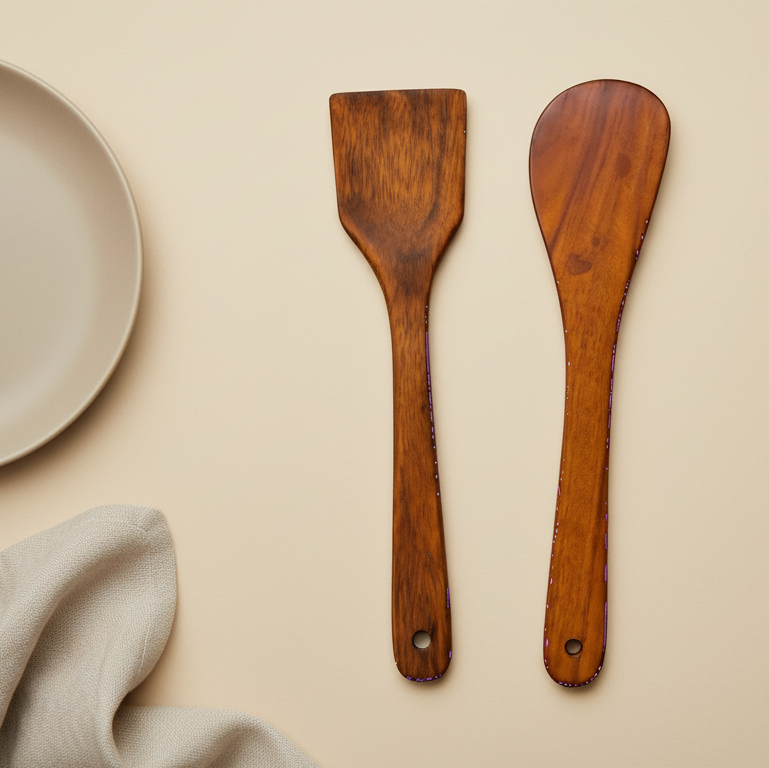 Wooden Spatula & Turner Set – Handcrafted Cooking Spoons