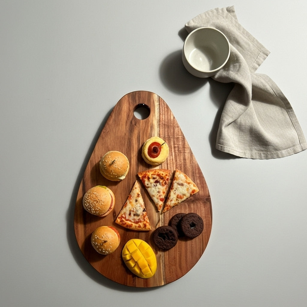 Oval Acacia Wood Platter for Serving & Gifting  - 30 cm Length x 22 cm Width x 0.5 cm Height