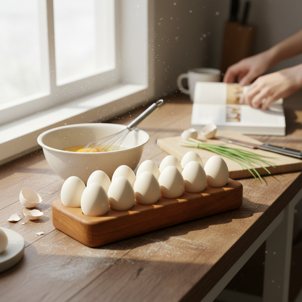 Solid Wood Egg Tray for 4/6/12 Eggs - Food Grade Finish