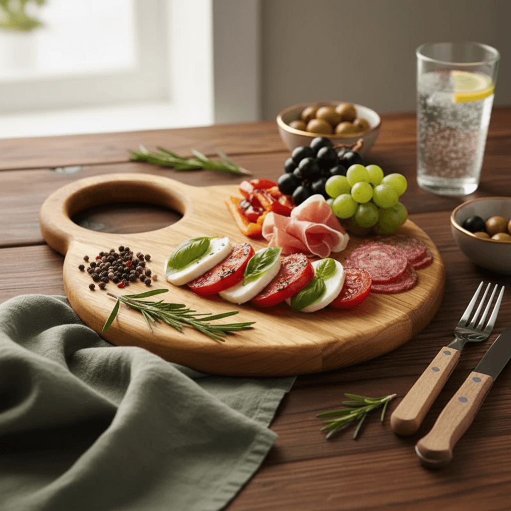 Round Acacia Wood Platter 16 Inch x 12 inch x 0.5 inch