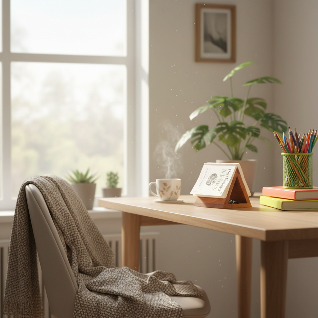 Acacia Wood Triangle Book Page Holder/ Glasses holder 7x7x5.5 in inch