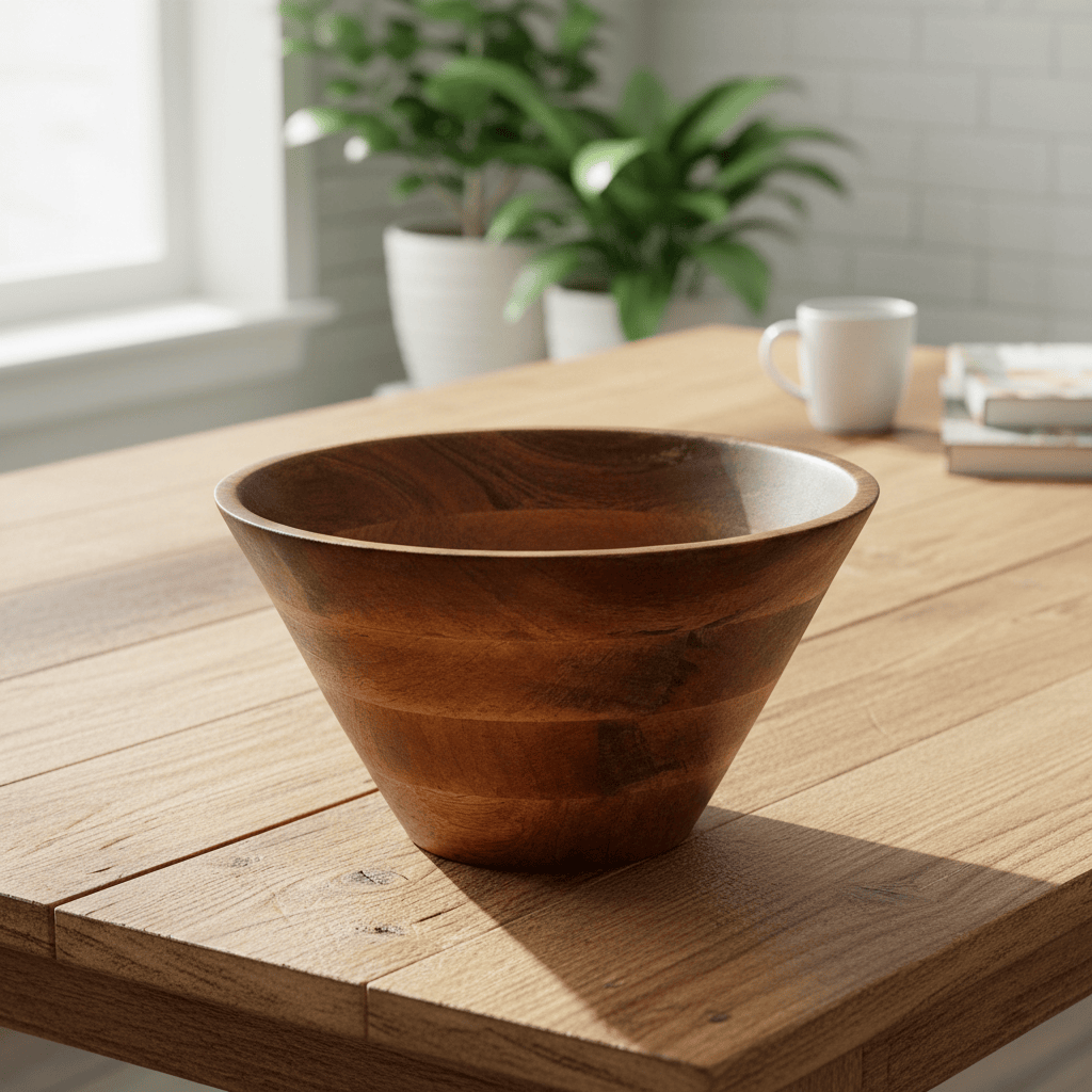 Large Mango Wood Fruit / Salad Bowl 10 * 5 * 4.5 Inch