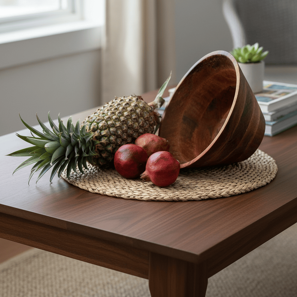 Large Mango Wood Fruit / Salad Bowl 10 * 5 * 4.5 Inch