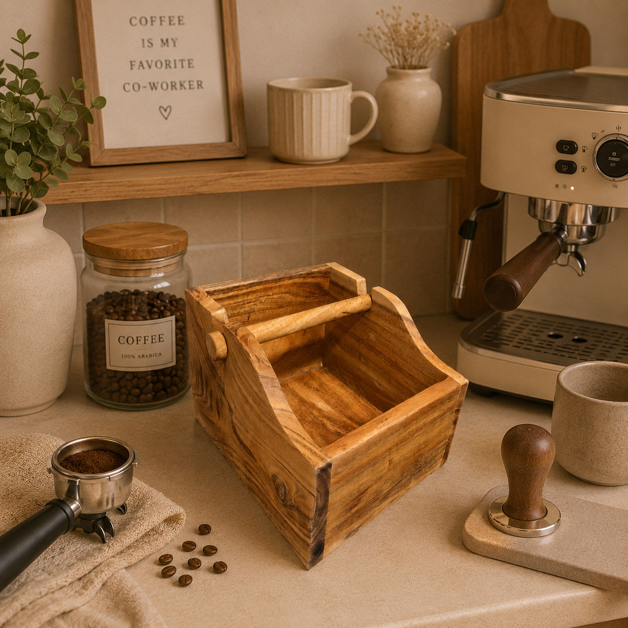 Premium Acacia Wood Espresso Knock Box