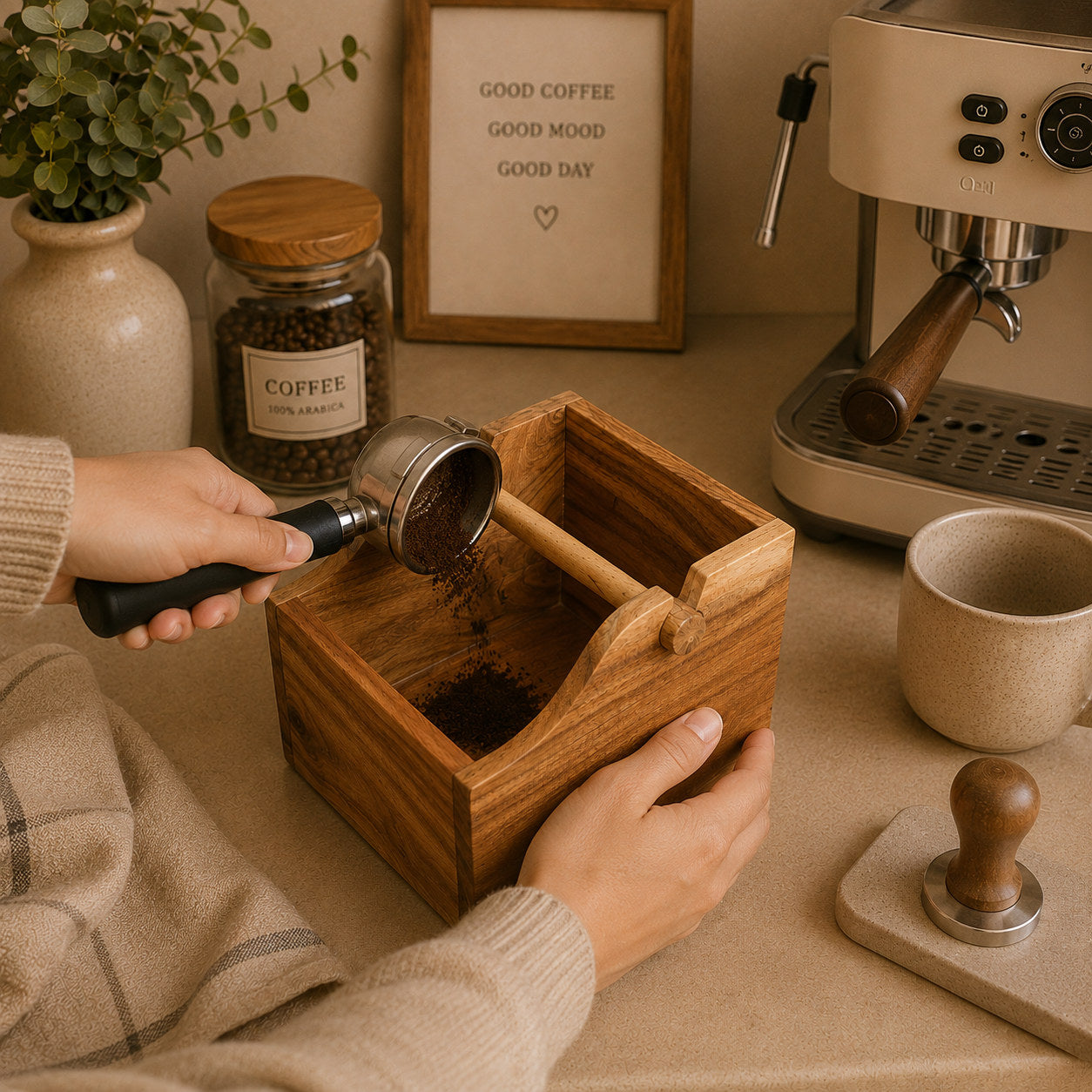 Premium Acacia Wood Espresso Knock Box