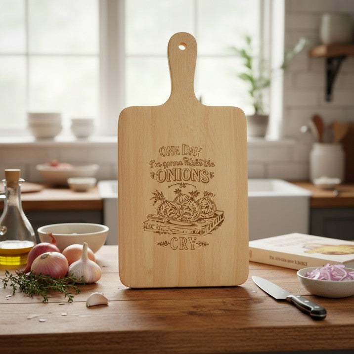 Malaysian Wood Cutting Board – Laser Engraved Artwork - Kitchen Gift Edition - Size 16 x 8 x 0.5 Inch